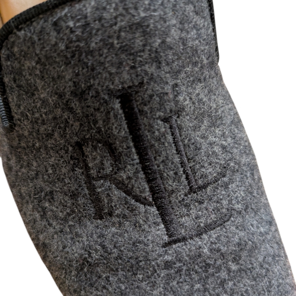 Lauren Ralph Lauren Charcoal Gray Monogrammed Wool Loafer Size 6 - Picture 3 of 11